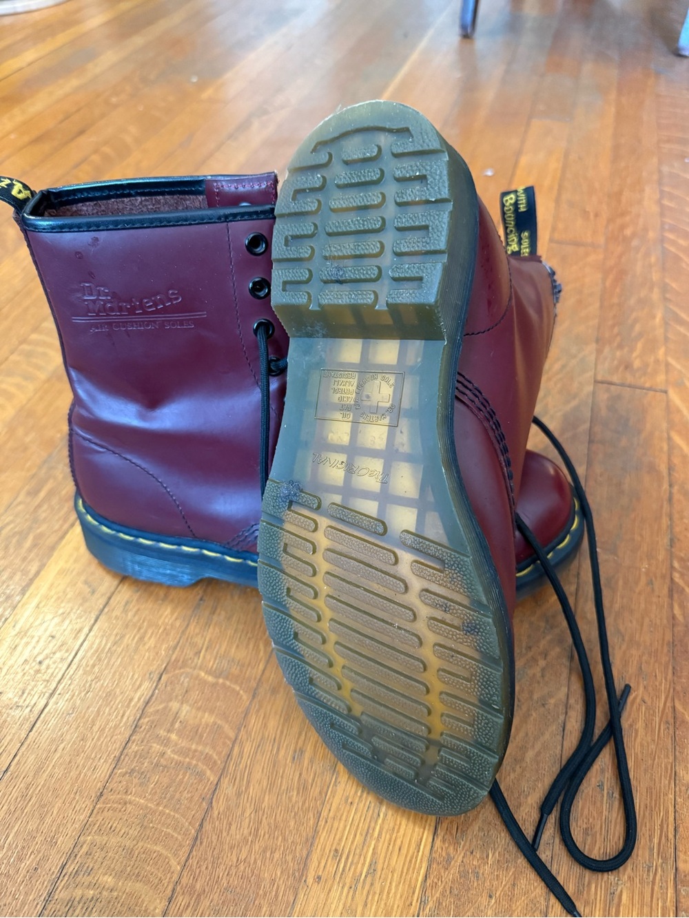 Dr. Martens Women’s Cherry Red Leather Lace-Up Boots - Picture 5 of 6